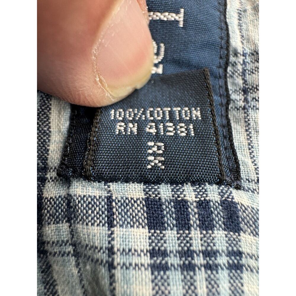 Ralph Lauren Classic Fit Shortsleeve Men's Size XL 100% Cotton Blue White Check - Picture 4 of 6